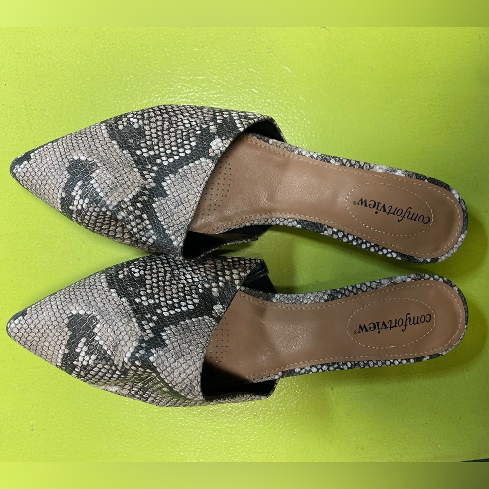 Reptile Print Backless Sandals